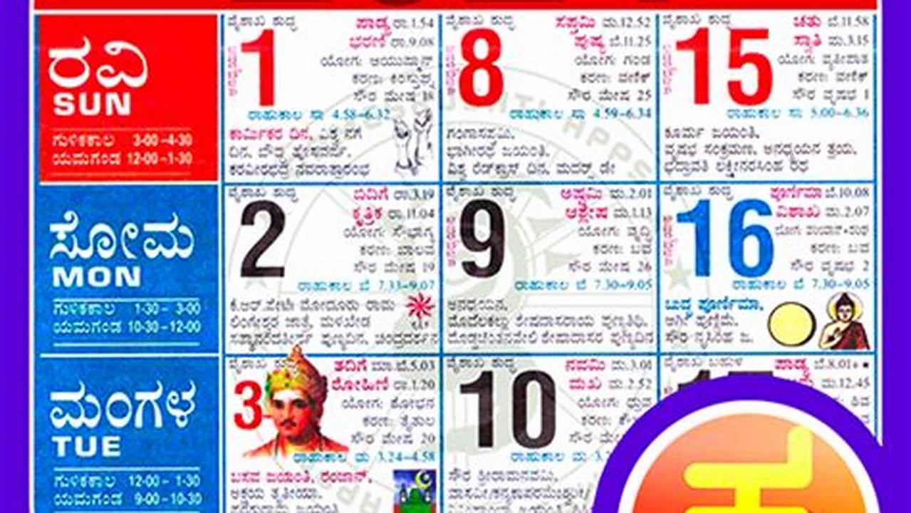 2024 April Calendar Kannada Free