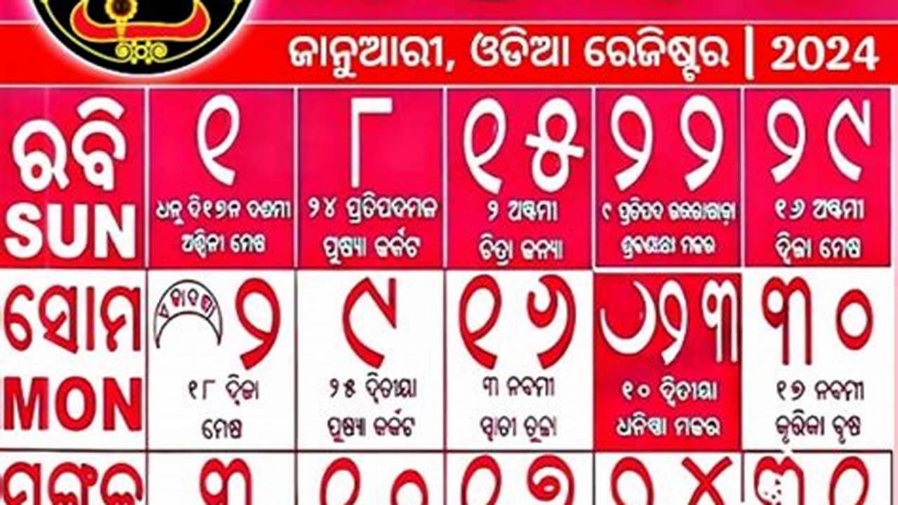 2024 August Calendar Odia Date