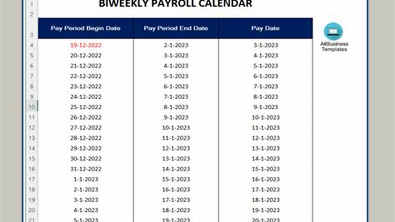 2024 Biweekly Payroll Calendar Template