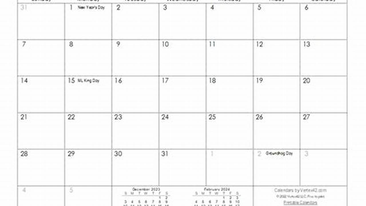 2024 Blank Calendar Monthly Calendar
