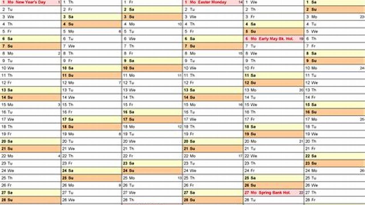 2024 Blank Calendar Sheets Excel Sheet