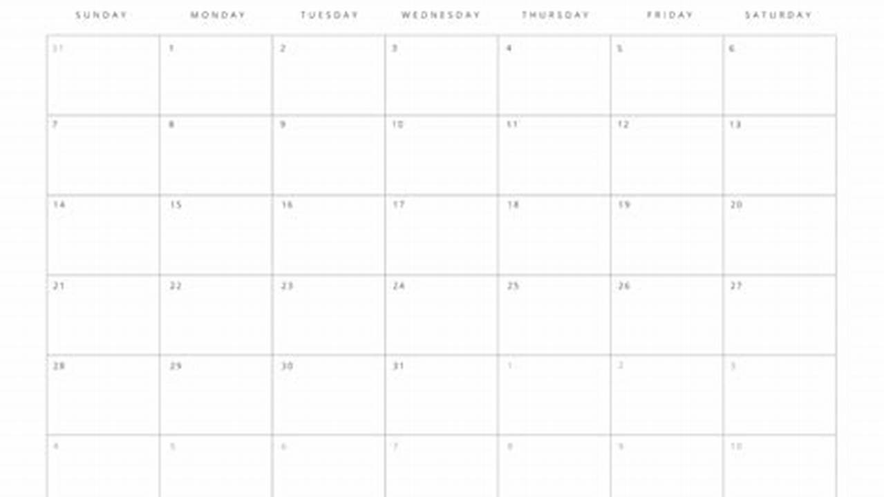 2024 Blank Calendar Template Free Printable Word Wall