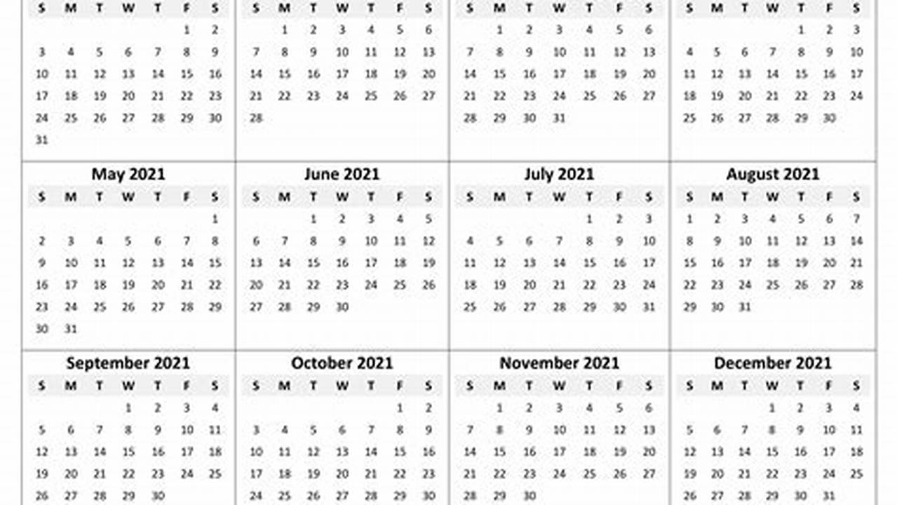 2024 Blank Calendars To Print For Free 2021