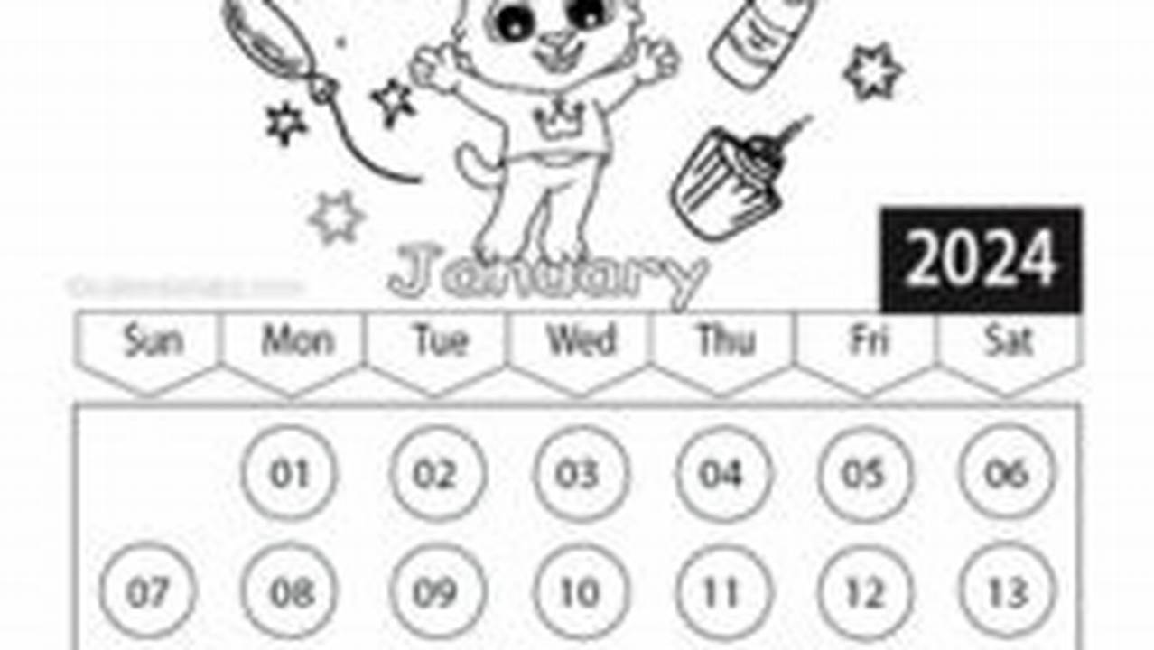 2024 Calendar Anime Coloring Sheets 2024