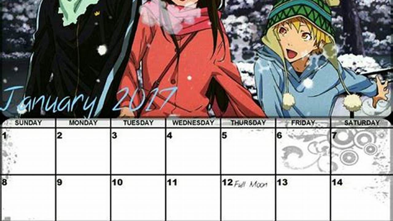 2024 Calendar Anime Printable Worksheets