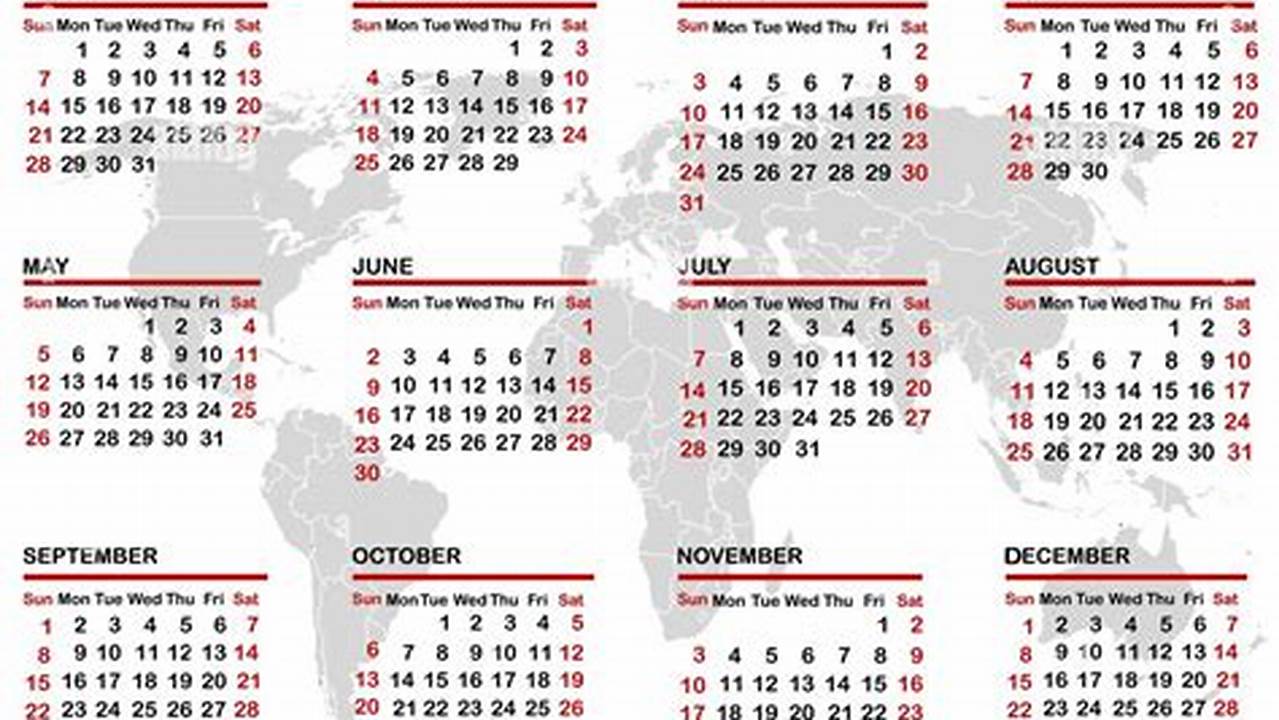 2024 Calendar Anime World Map