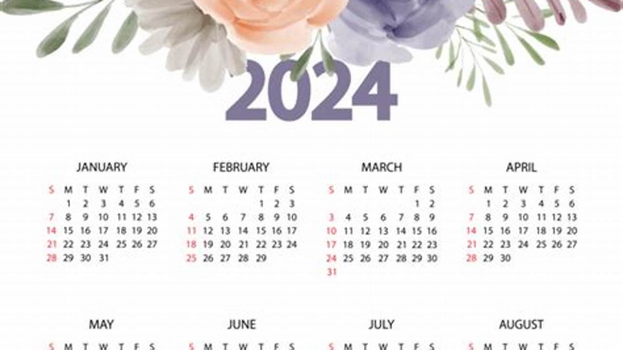 2024 Calendar Artwork Flowers Images