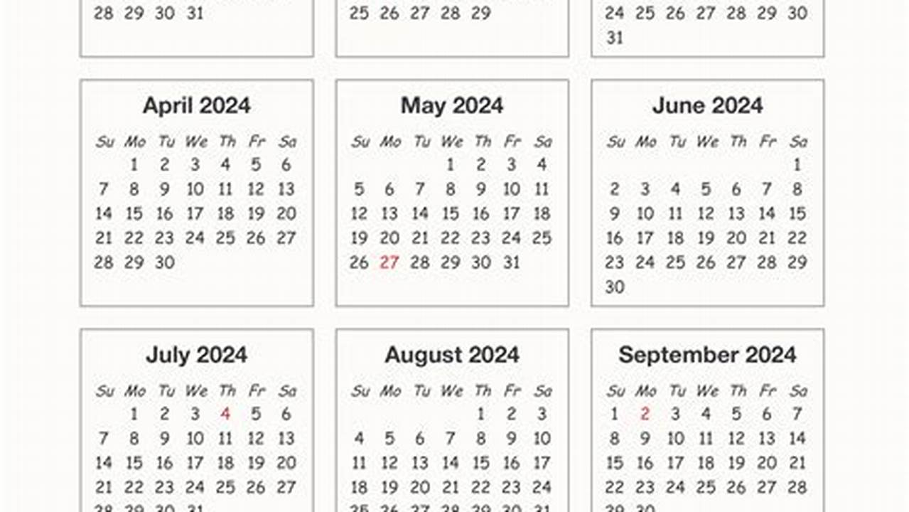 2024 Calendar By Month One Page Calendar