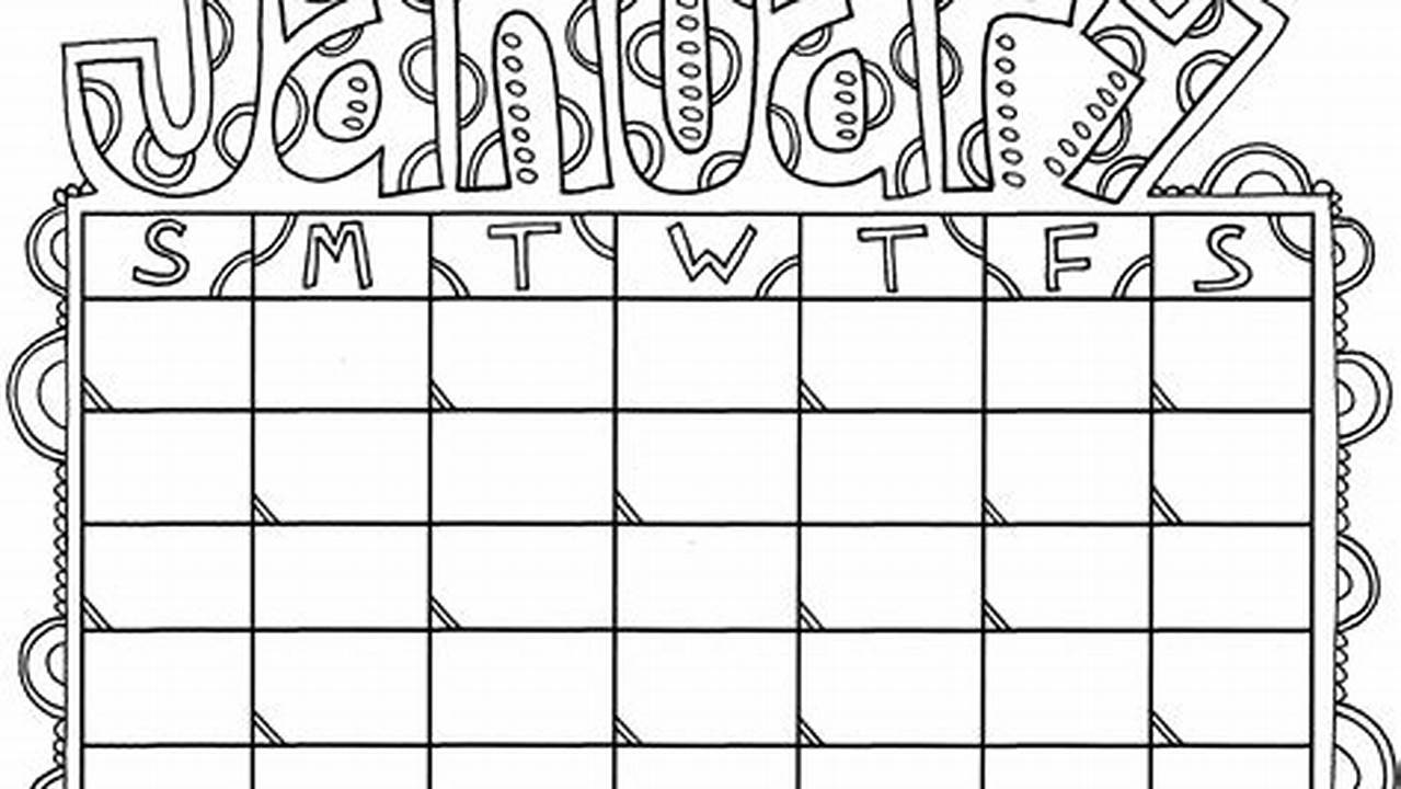 2024 Calendar Coloring Pages Word