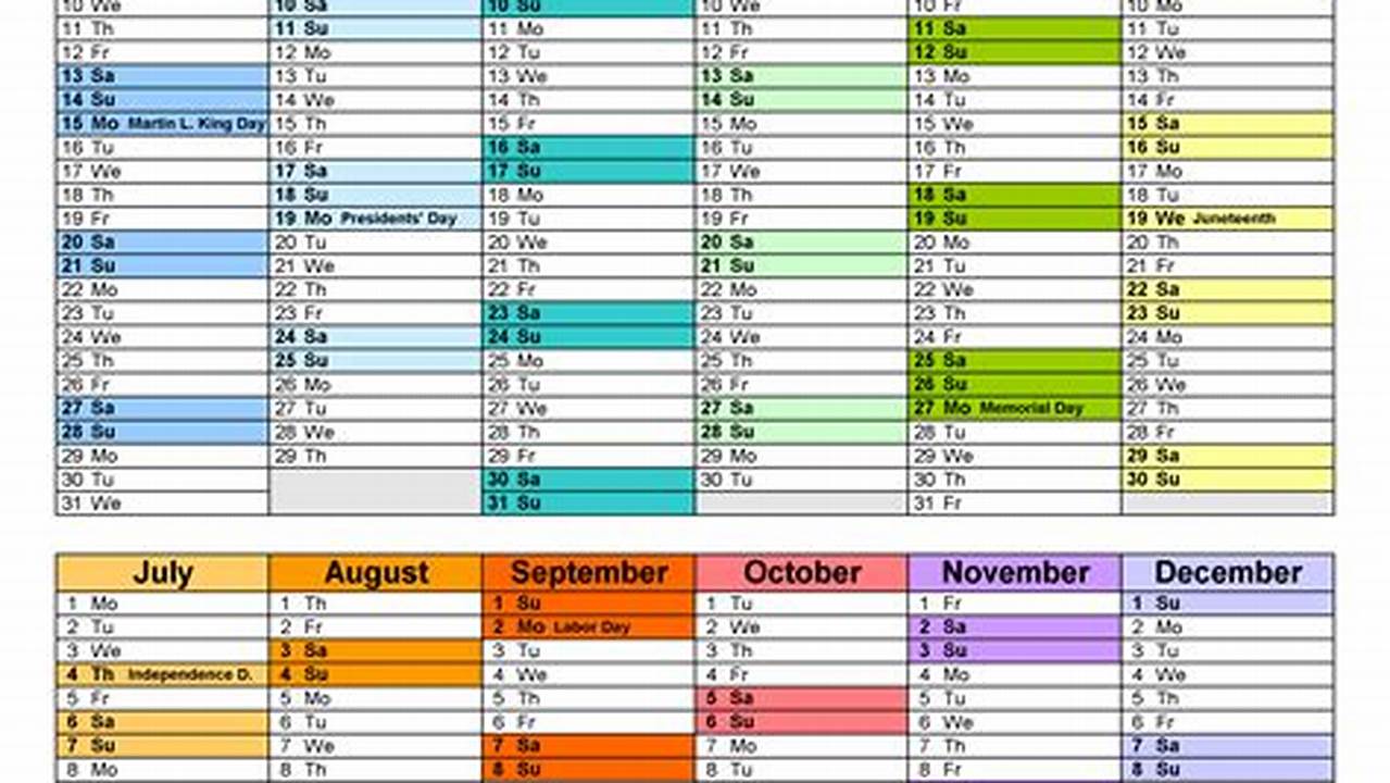 2024 Calendar Excel Sheet Online Tool