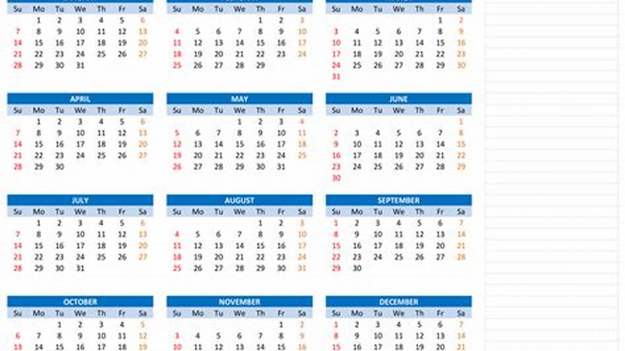 2024 Calendar Free Printable One Page Word Template