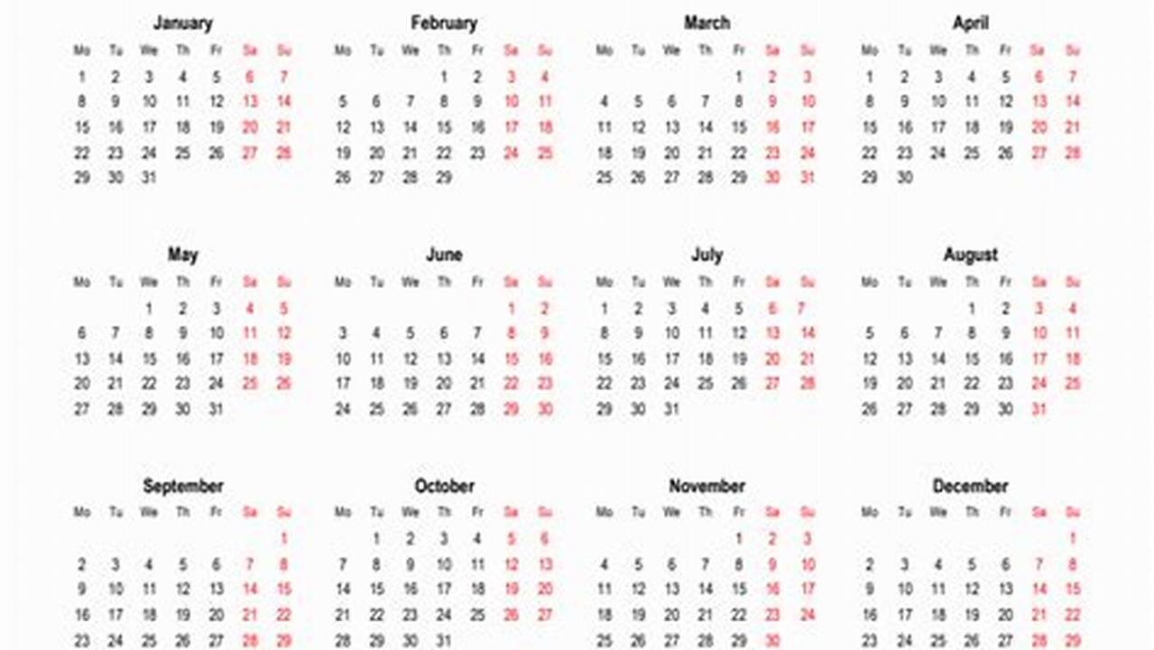 2024 Calendar Mon-Sun