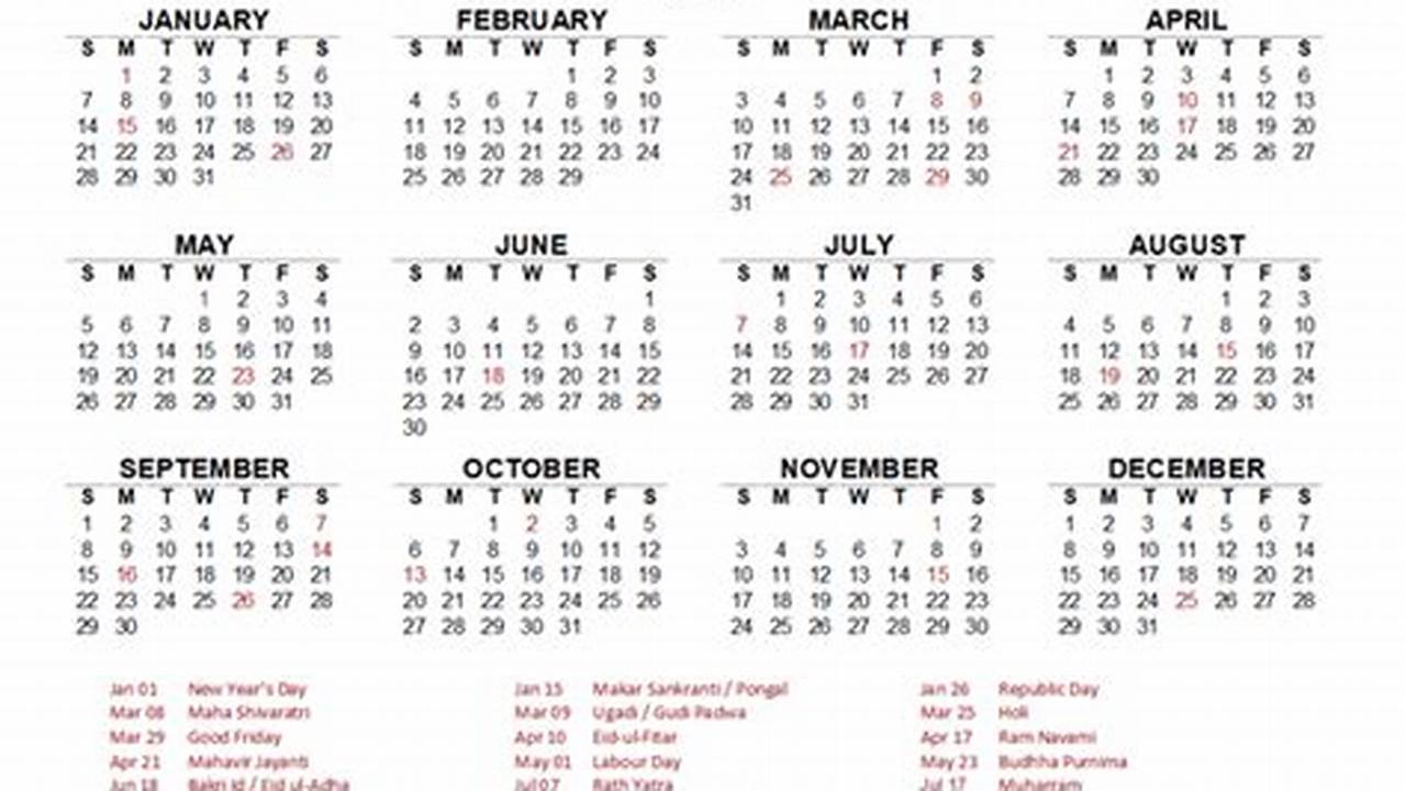 2024 Calendar Pdf Download India