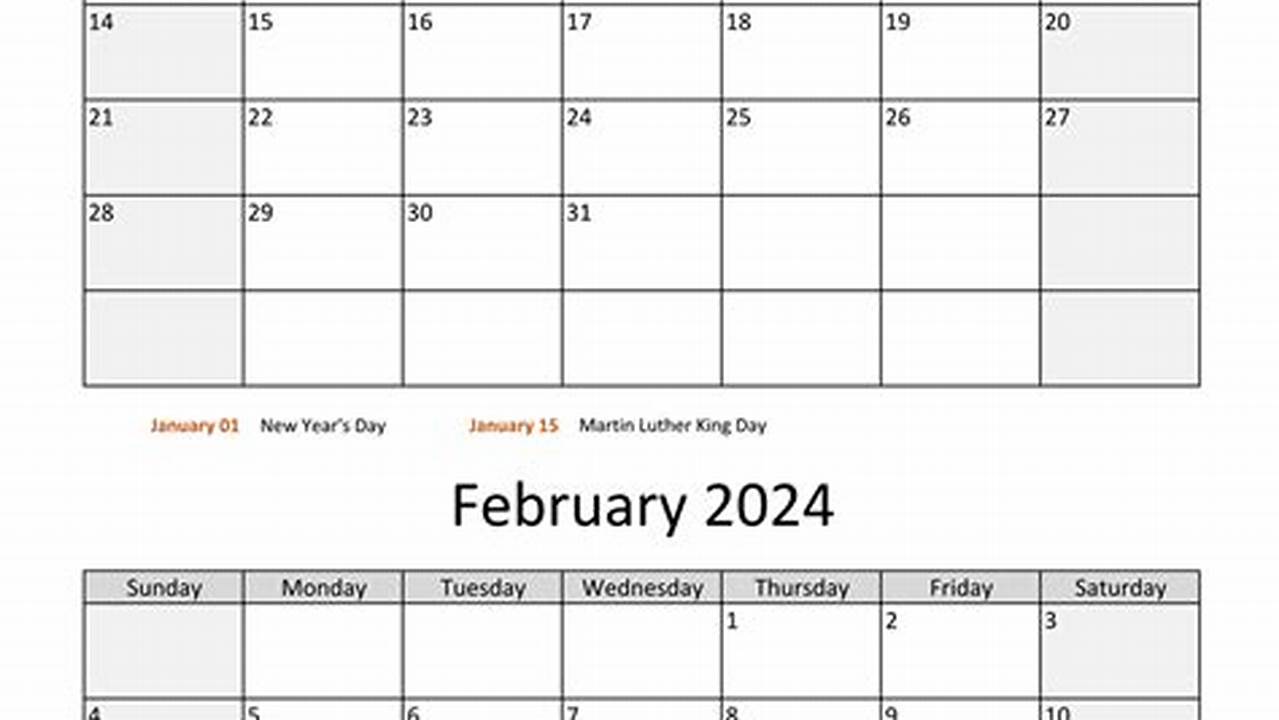 2024 Calendar Printable 2 Months Per Page