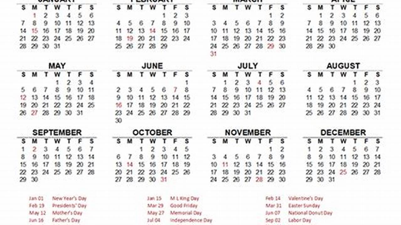 2024 Calendar Printable Free Excel