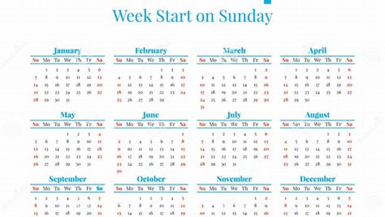 2024 Calendar Sundays