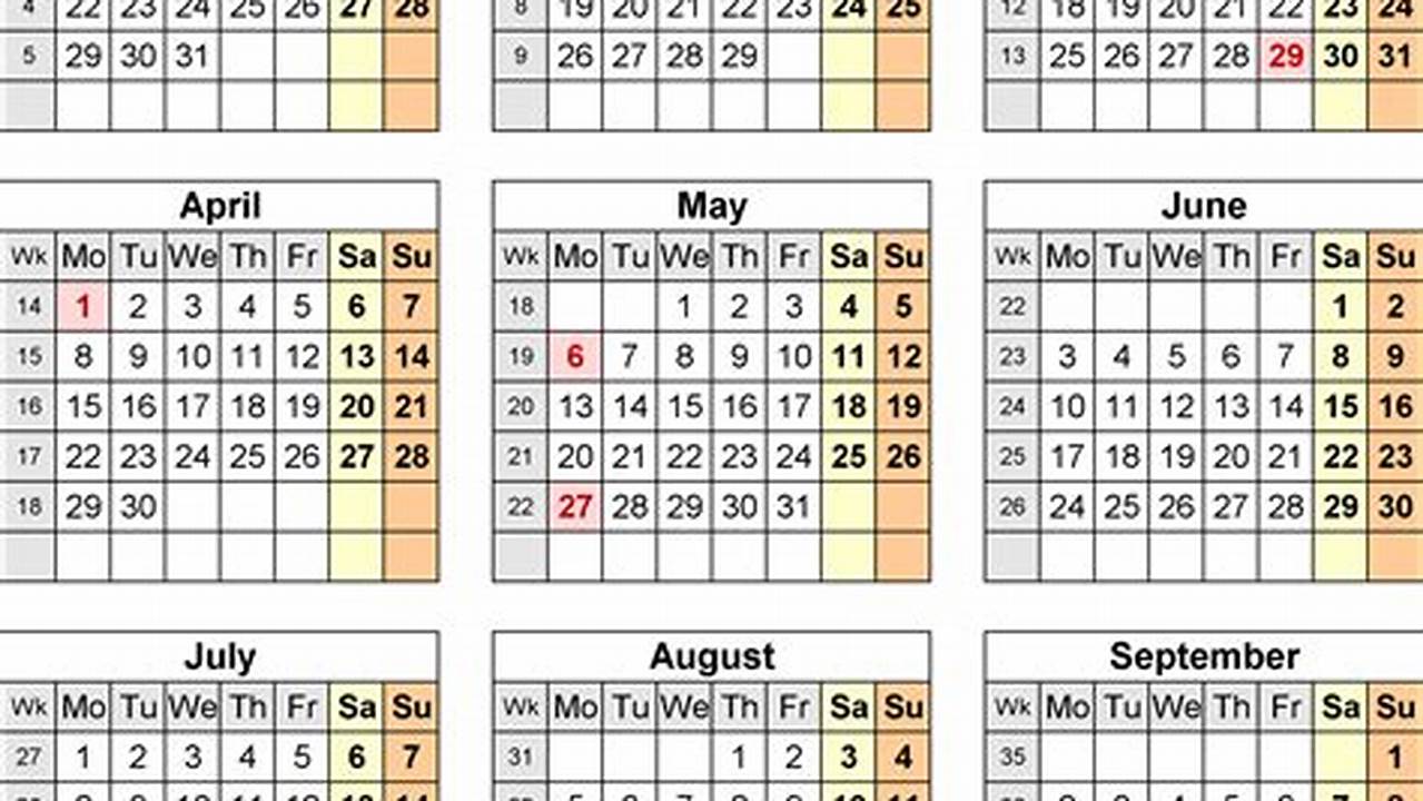 2024 Calendar Template With Holidays Pdf Free