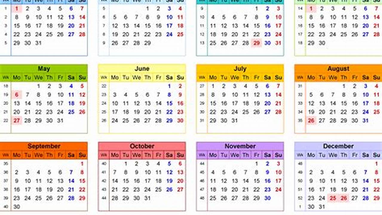 2024 Calendar To Print Uk Printable
