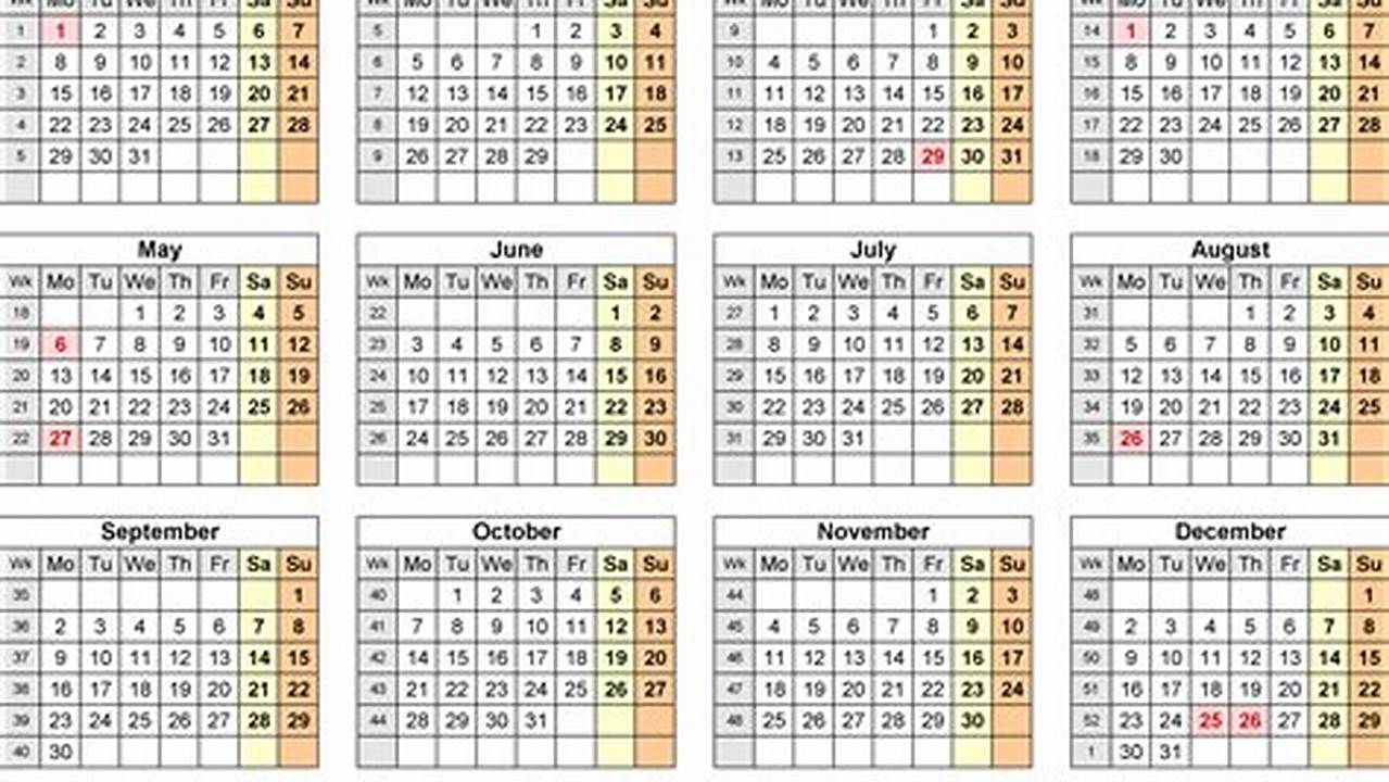 2024 Calendar Uk With Week Numbers 2021