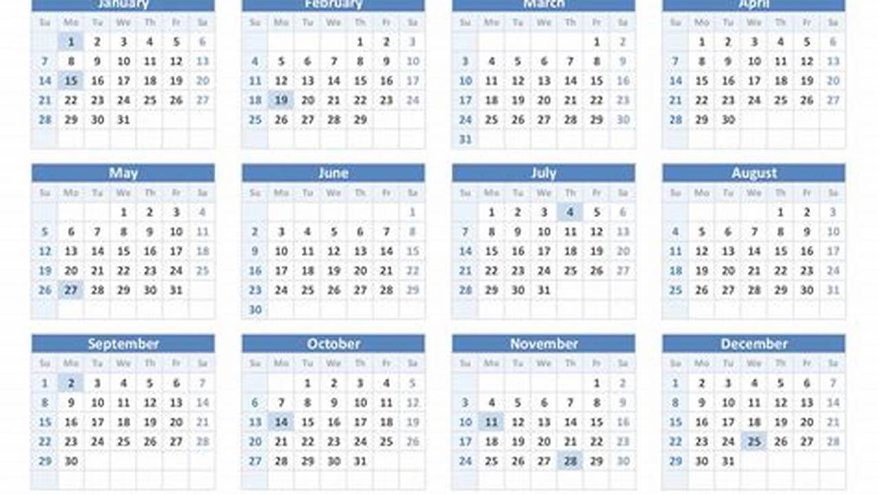2024 Calendar With Federal Holidays Printable