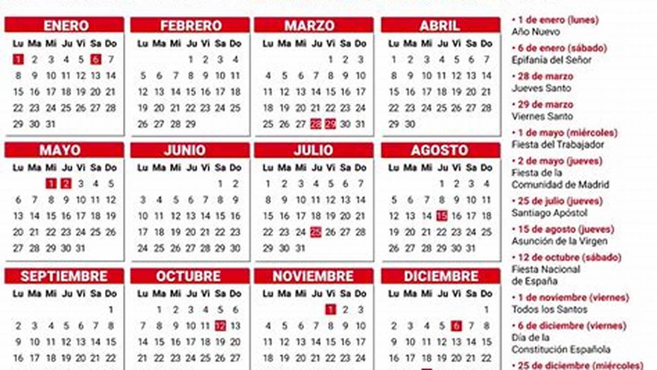 2024 Calendario Laboral Madrid