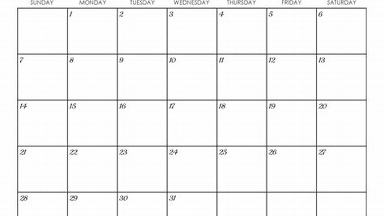 2024 Customizable Calendar Free Template