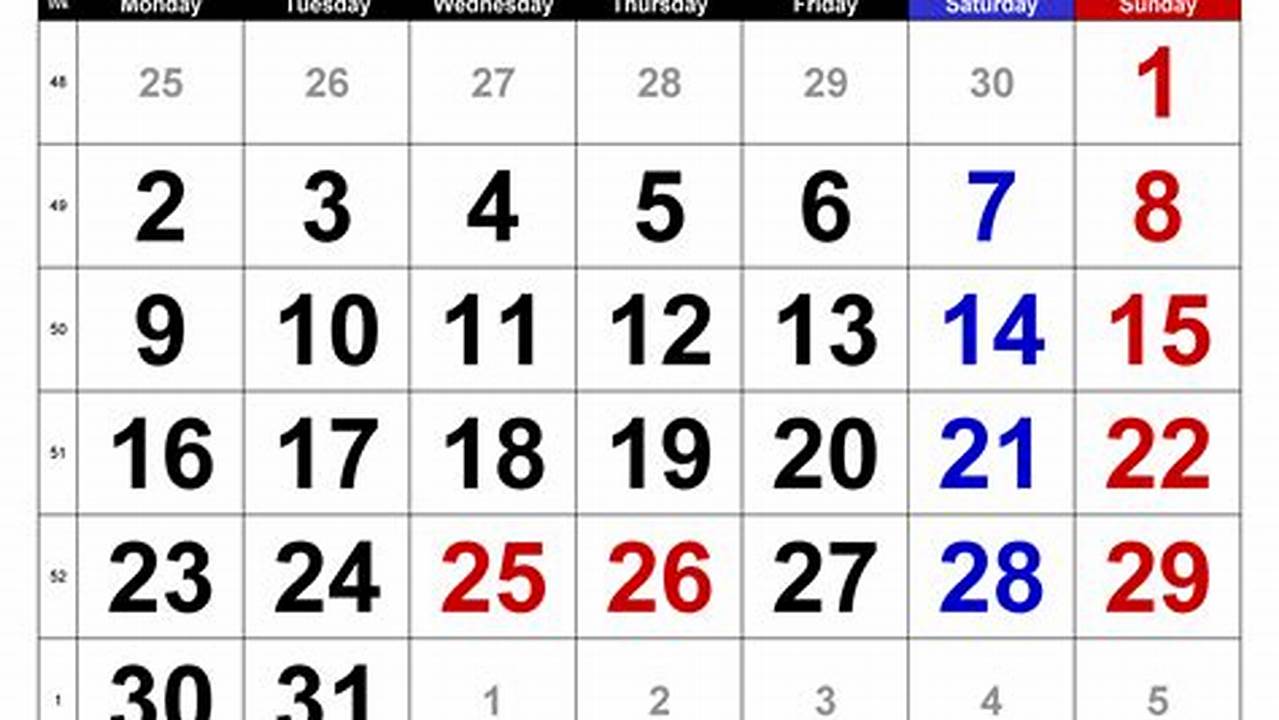 2024 December Calendar With Holidays List In Excel