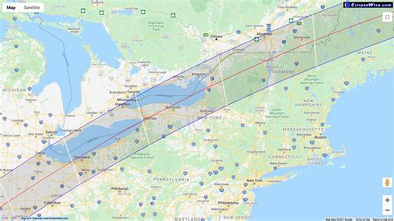 2024 Eclipse Map New York