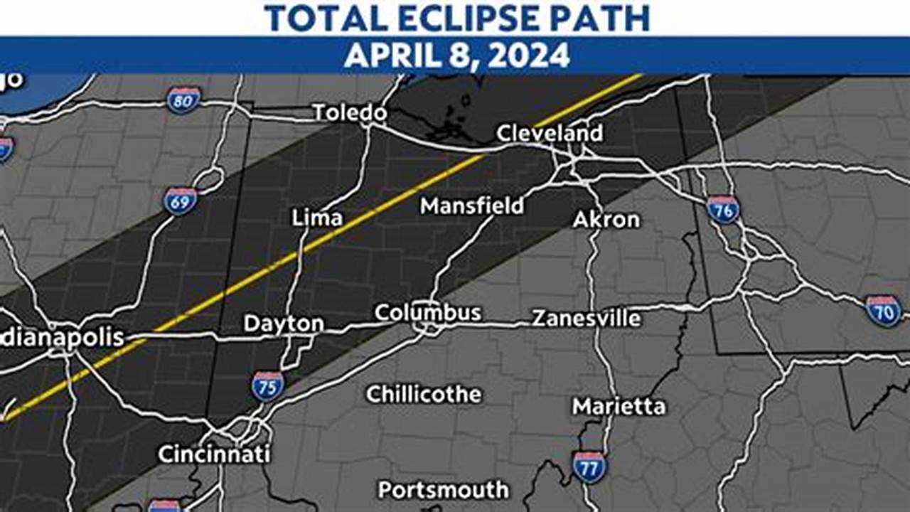 2024 Eclipse Map Ohio State