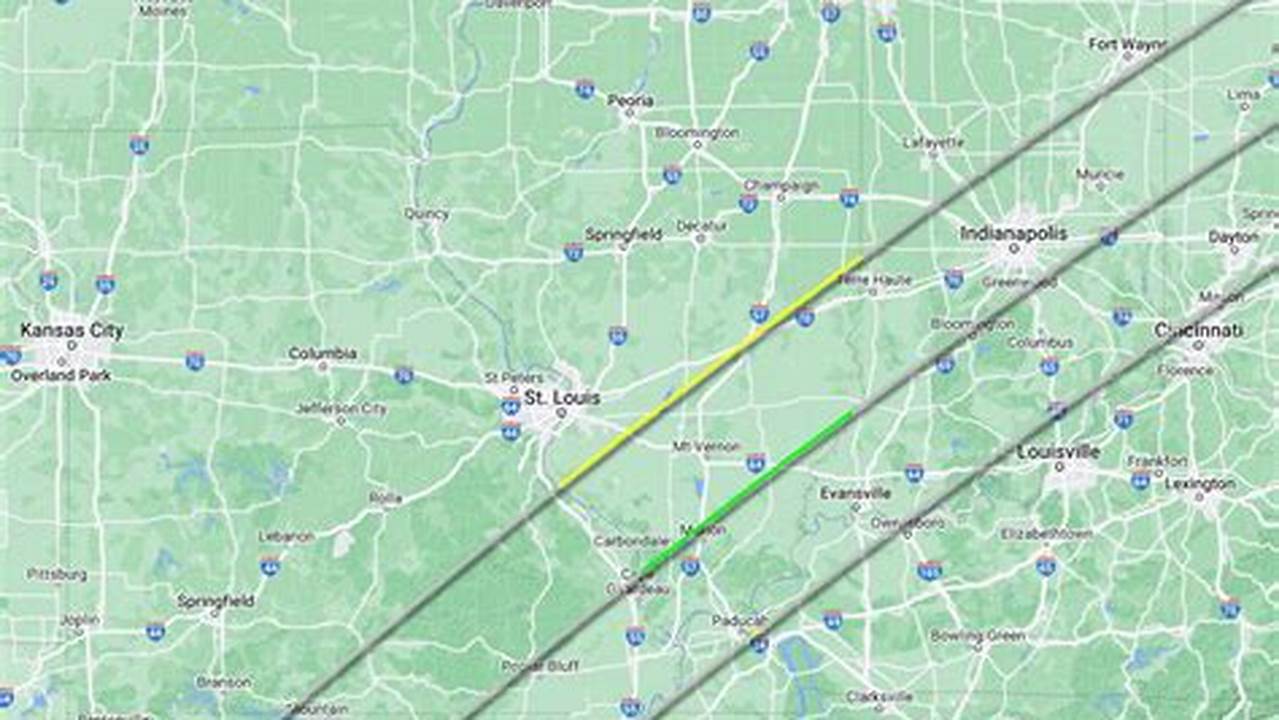 2024 Eclipse Path Illinois Map