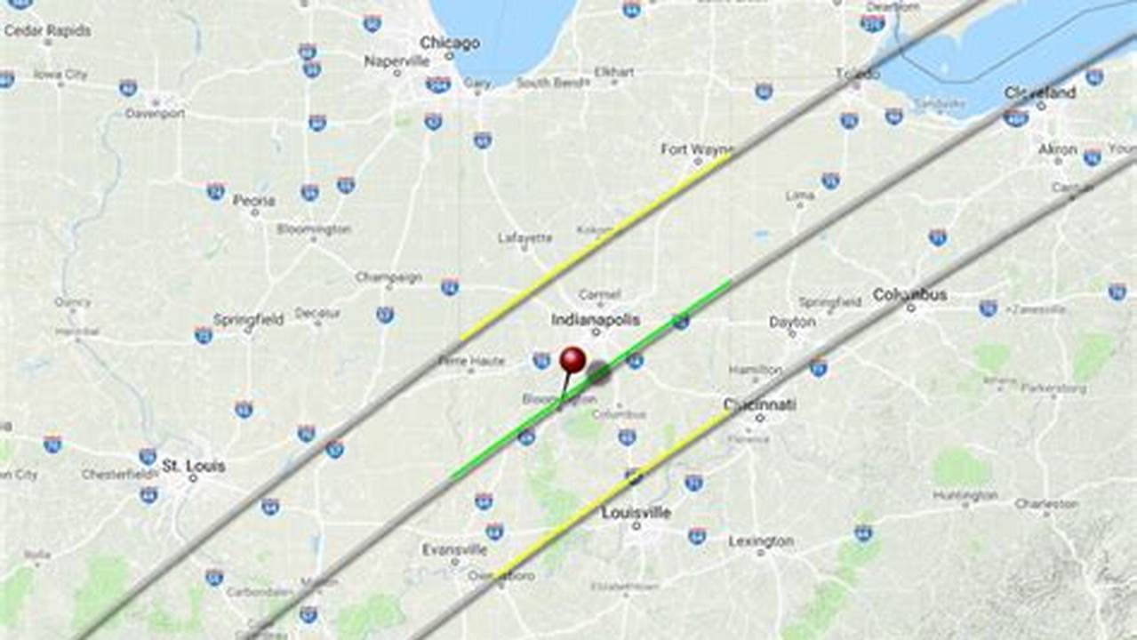 2024 Eclipse Times In Indiana Map