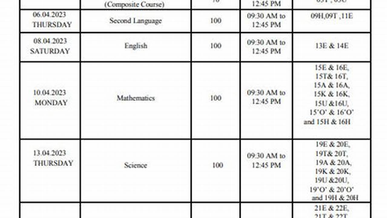 2024 Exam Timetable A Level