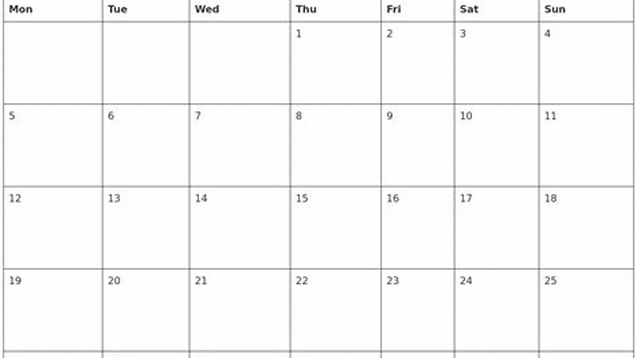 2024 February Calendar Blank Word List