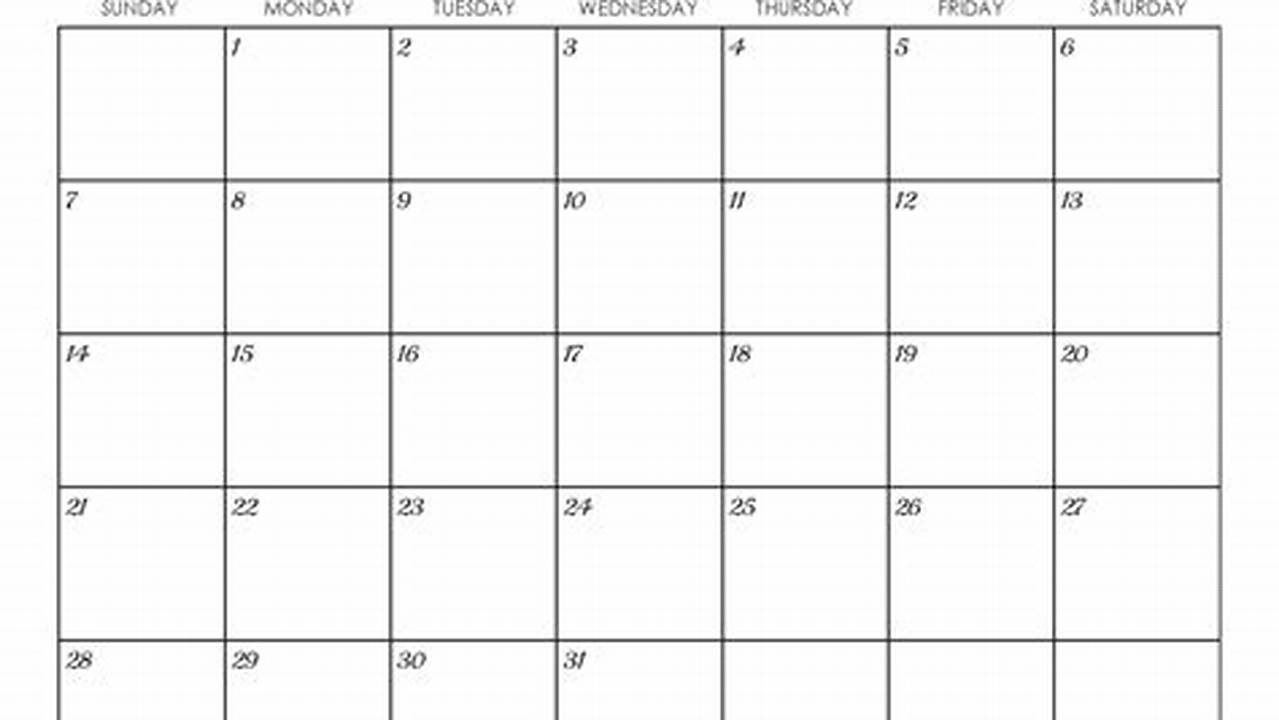 2024 Free Calendars Printable And Editable Monthly Template