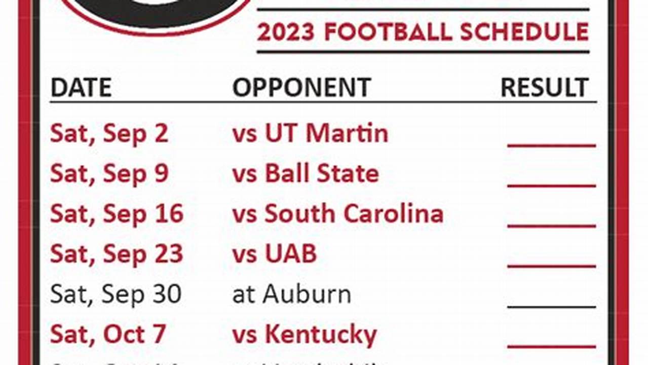 2024 Georgia Bulldog Football Schedule