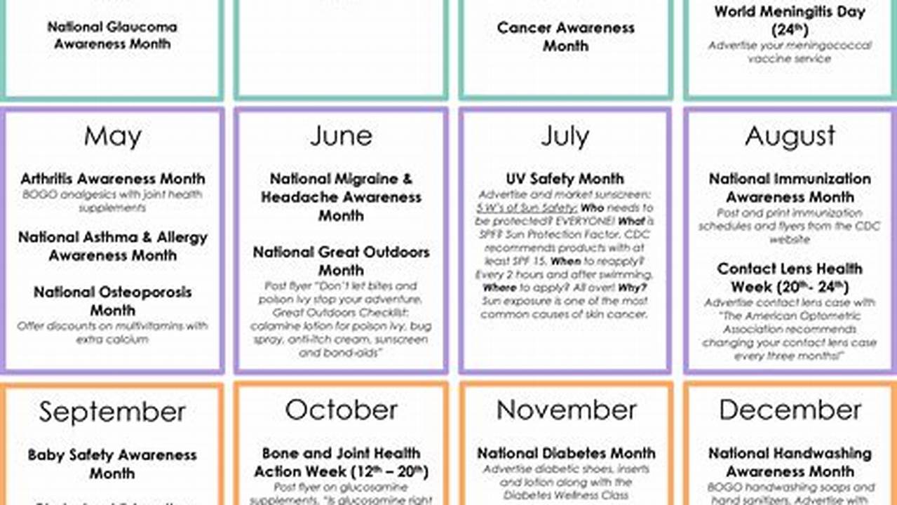 2024 Healthcare Awareness Calendar