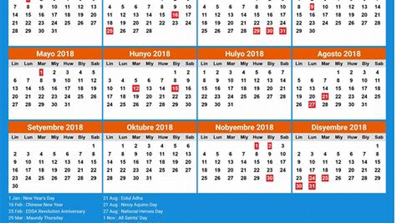 2024 Holiday Calendar In The Philippines Sample Form