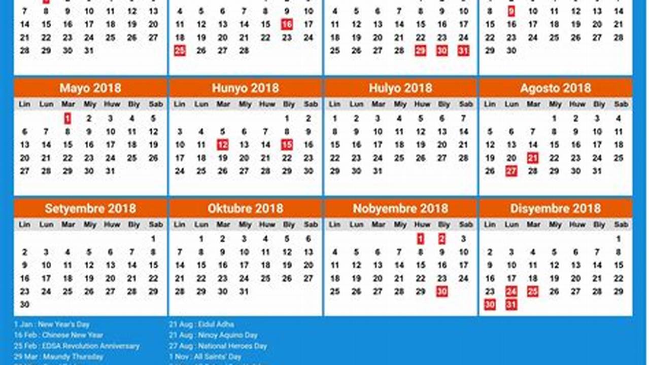 2024 Holiday Calendar Philippines Proclamation Template 2020