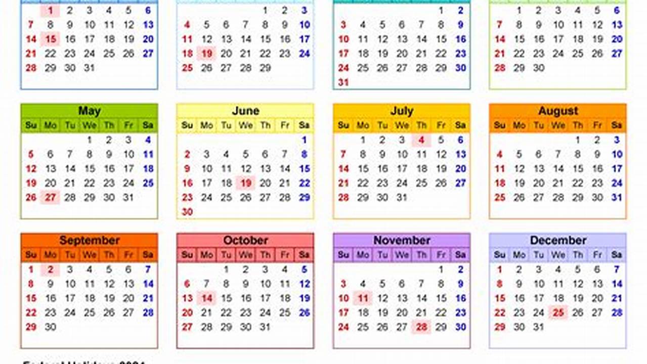 2024 Holiday Calendar Schedule Printable Templates Pdf