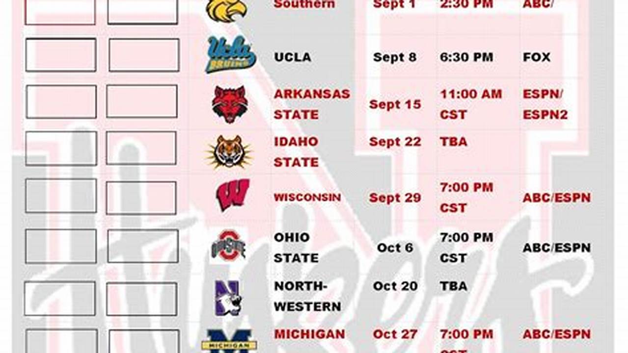 2024 Huskers Football Schedule Tv carmon cynthie