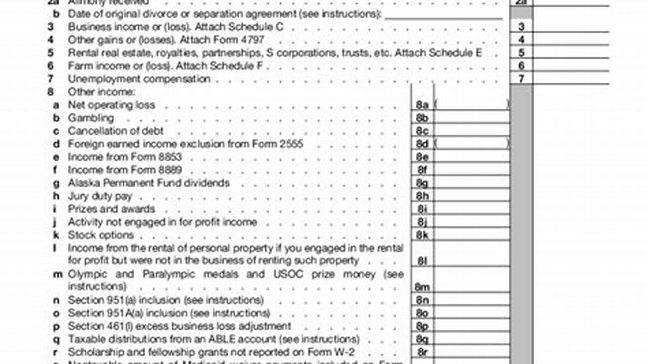 2024 Irs Form 1040 Schedule 1 Instructions Pdf