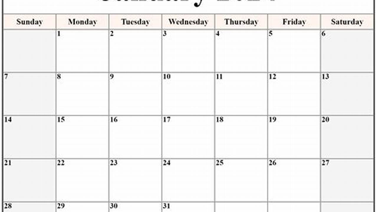 2024 January Calendar Blank Form Irs