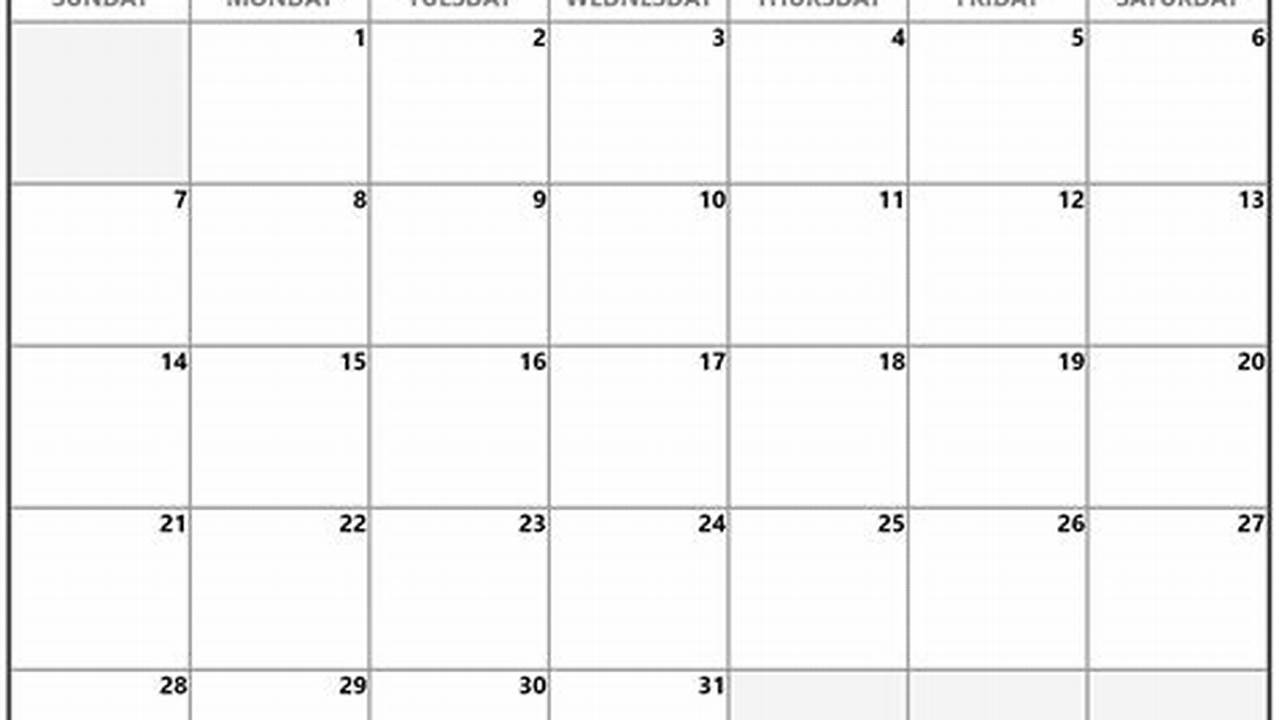 2024 January Calendar Blank Images Printable