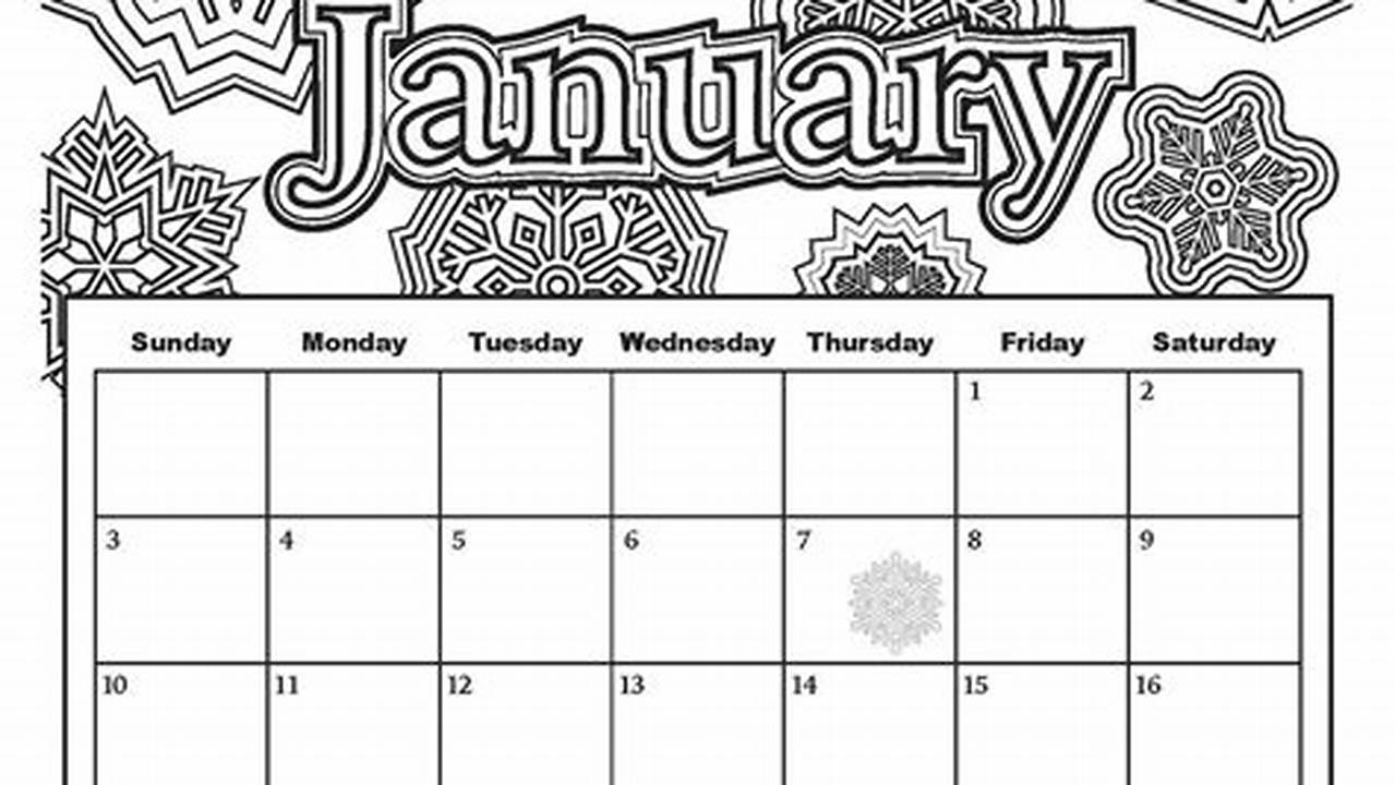 2024 January Calendar Images Printable Coloring