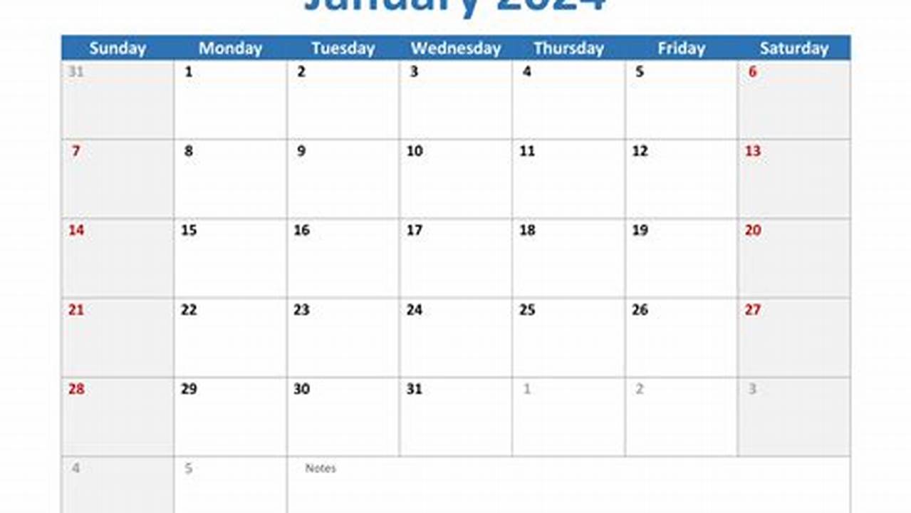 2024 January Calendar Printable Free Download Calendar