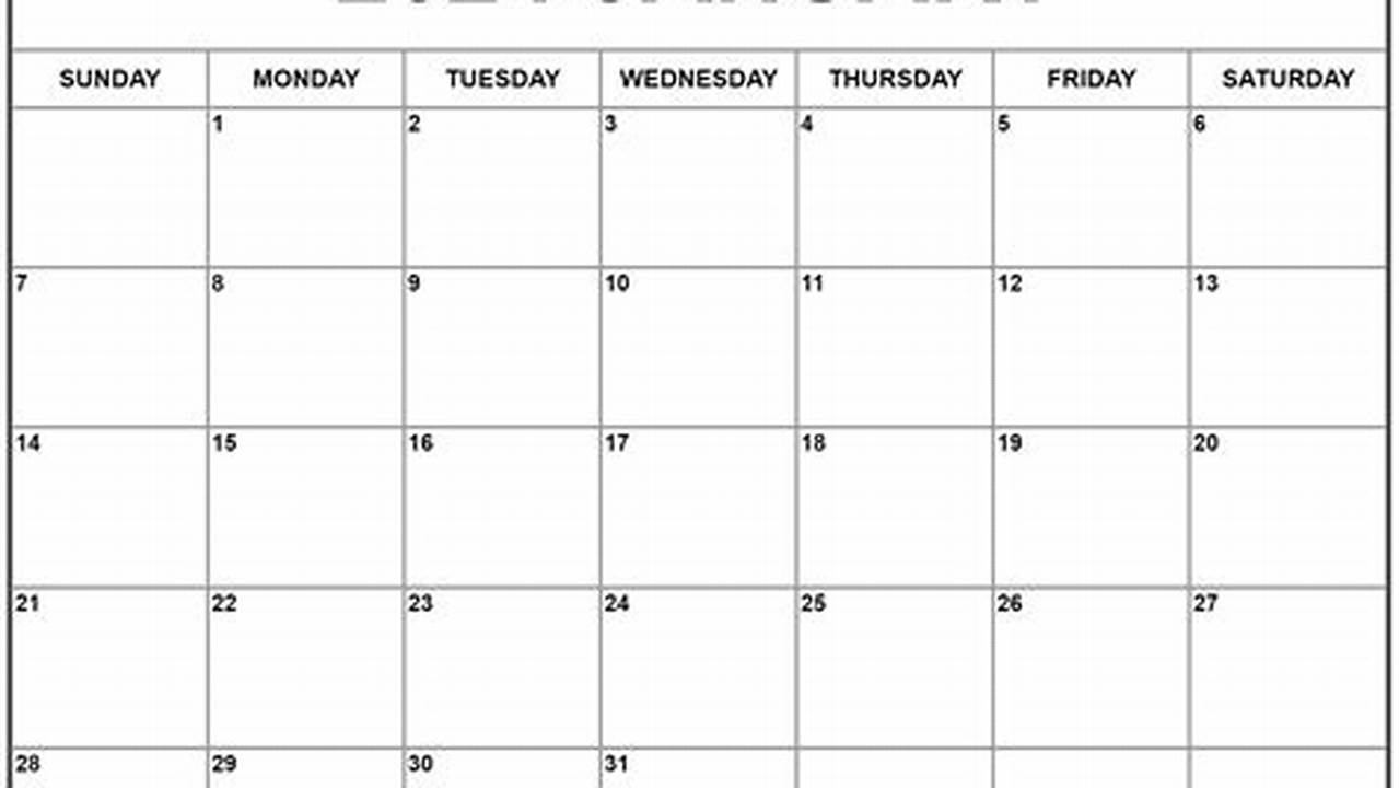 2024 January Calendar To Print Monthly Calendar 2021