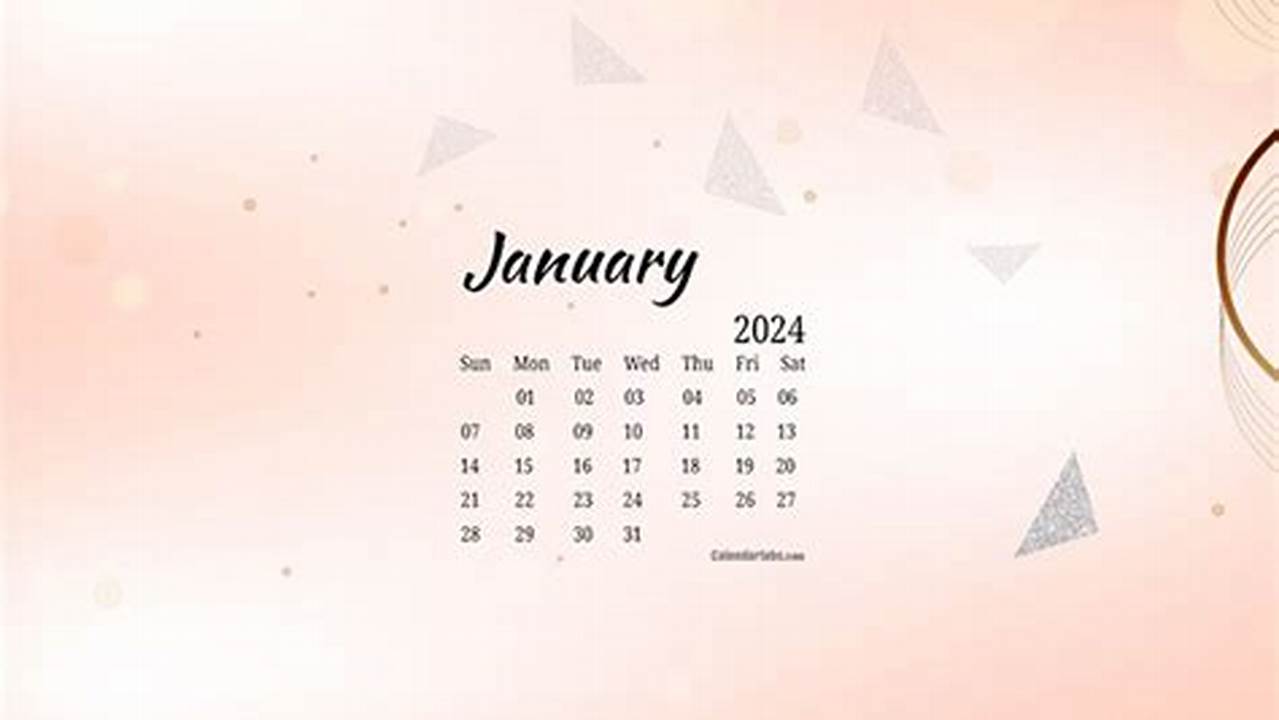 2024 January Calendar Wallpaper 4k Images