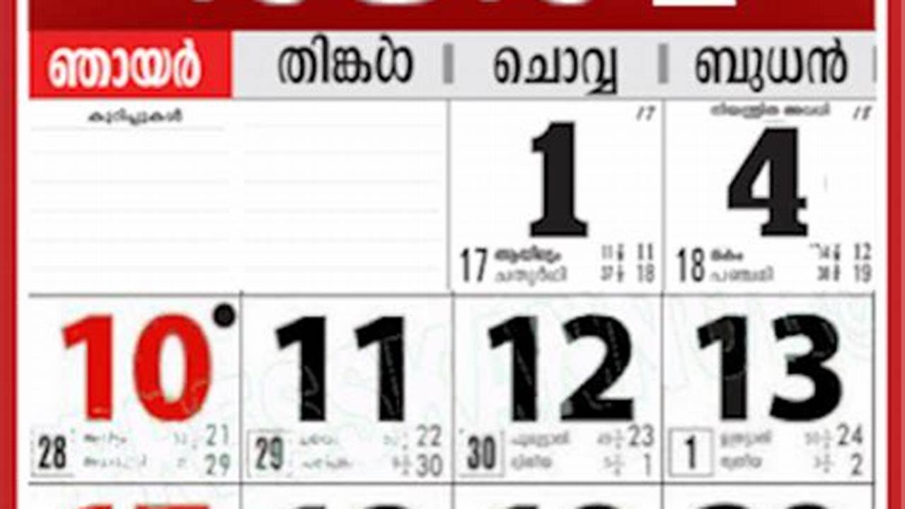 2024 July Calendar Malayalam Calendar Date