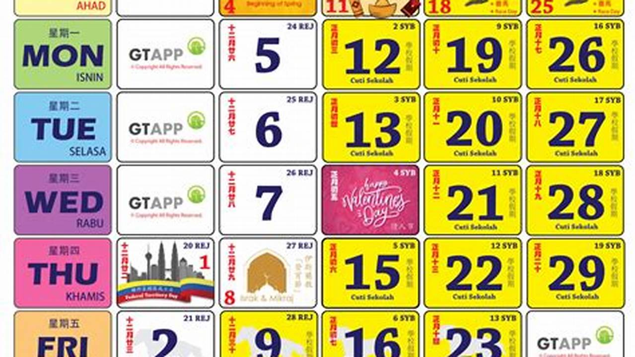 2024 June Calendar With Holidays Malaysia Calendar