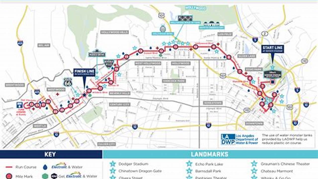 2024 La Marathon Road Closures Map., 2024
